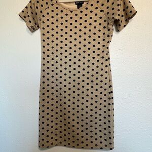 Wet Seal Beige Mini Dress with Black Polka Dots